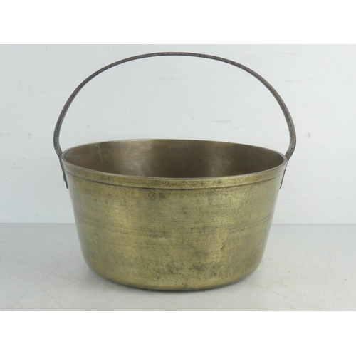 56 - A vintage brass preserving pan.