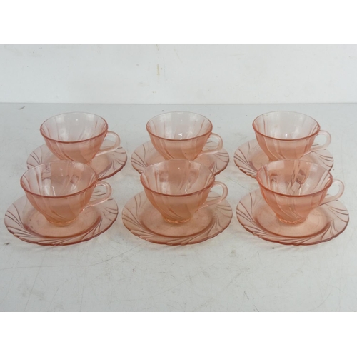 66 - A stunning antique coloured glass tea set.