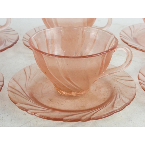 66 - A stunning antique coloured glass tea set.