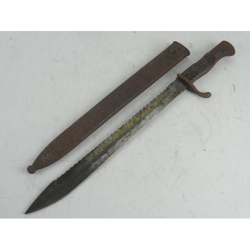 95 - An antique J H Becker, Solingen bayonet and sheath.