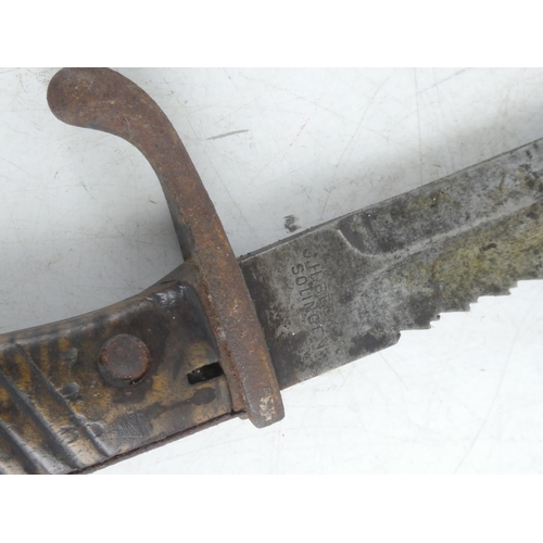 95 - An antique J H Becker, Solingen bayonet and sheath.