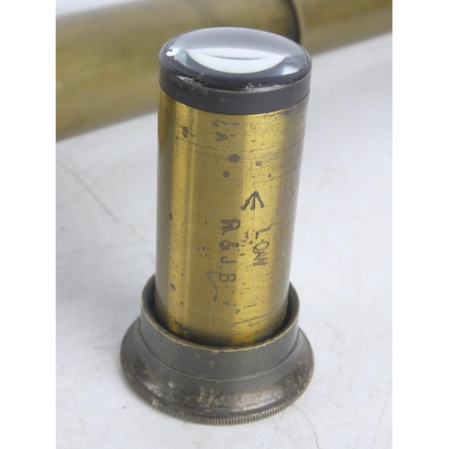 96 - A stunning antique brass WW1 Army Telescope Signal Corp, R & J Beck Ltd 1915, Tel SIG(Mk IV) also G.... 