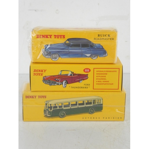 110 - Three boxed Dinky Toys 'Buick Roadmaster', 'Ford Thunderbird' and 'Autobus Parisien'.