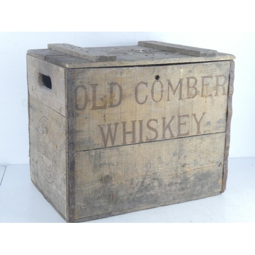 126 - An antique wooden crate 'Old Comber Whiskey, Co Down'.