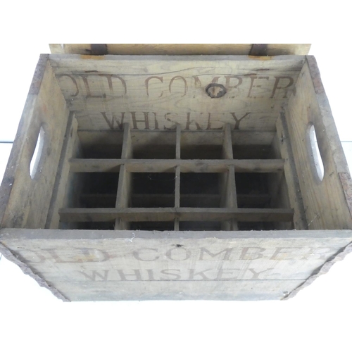 126 - An antique wooden crate 'Old Comber Whiskey, Co Down'.