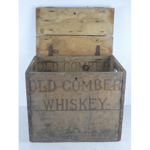 126 - An antique wooden crate 'Old Comber Whiskey, Co Down'.