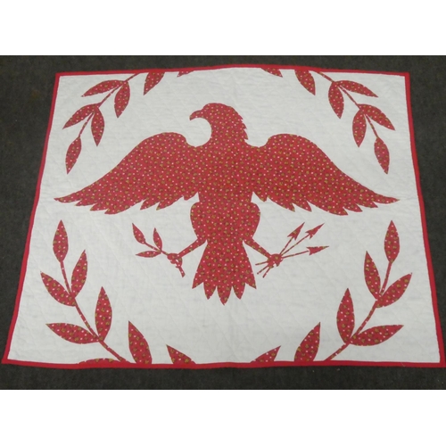 138 - A decorative patchwork blanket, with American Eagle design.