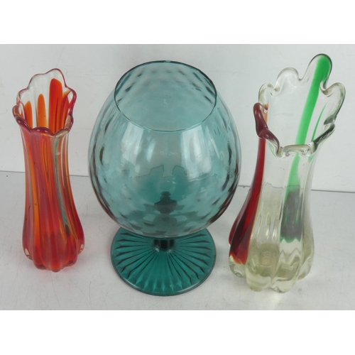 159 - Three vintage glass vases.