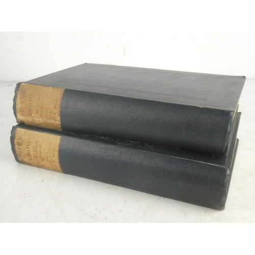 185 - Two volumes 1 & 2 'System of Logic Ratiocinative and Inductive' by John Stuart Mill.