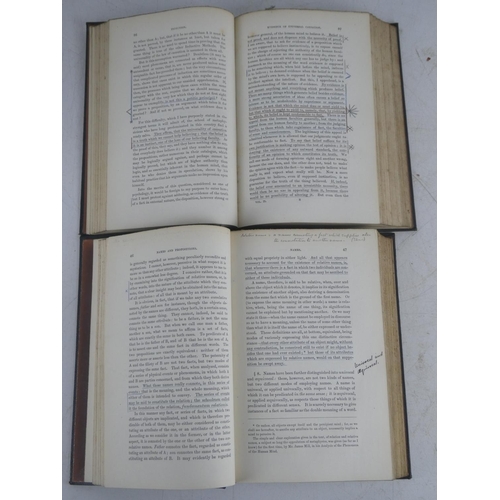 185 - Two volumes 1 & 2 'System of Logic Ratiocinative and Inductive' by John Stuart Mill.