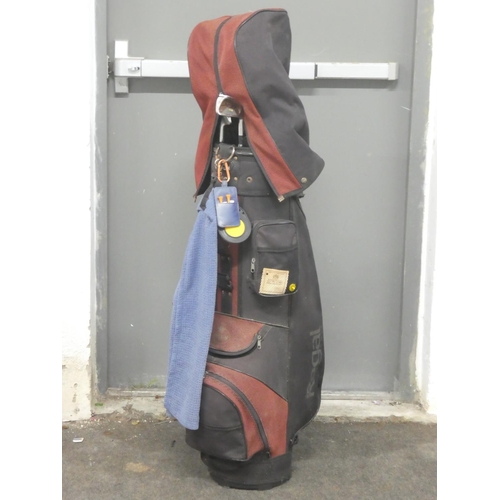 217 - A vintage Regal golf bag and a lot of Wilson golf clubs and more.