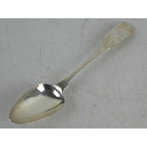 236 - An antique Dublin Silver serving spoon by marker Richard Sawyer dated 1807.