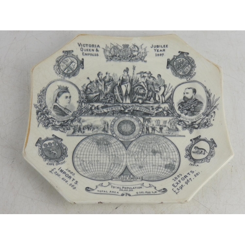 240 - An antique Commemorative Souvenir Plate, Victoria Queen & Empress. Jubilee Year 1887 by Nestle & Hun... 