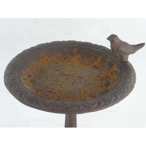 298 - A small cast metal bird bath, measuring 15