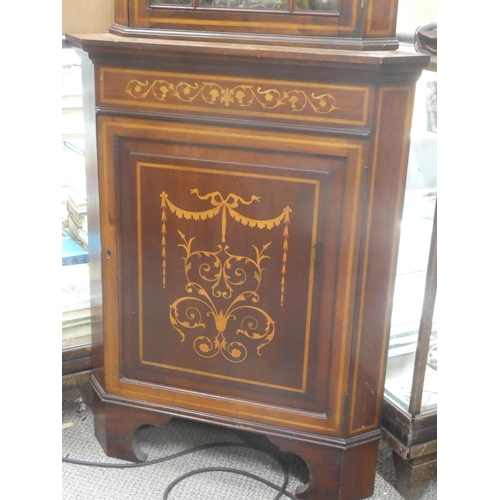 308 - An antique corner cabinet with astral glazed door.