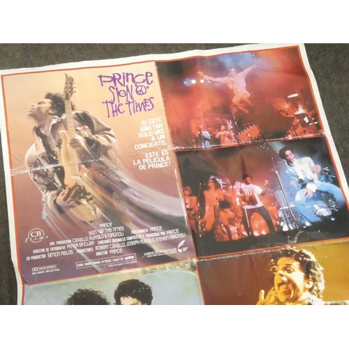 342 - A vintage 'Prince Sign O the Times' poster and a Belfast Best No Fun magazine.