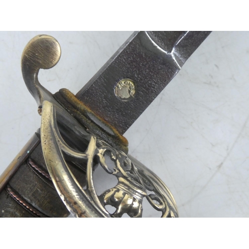 348 - An antique infantry officers sword.