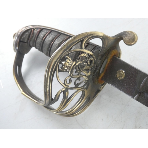An antique infantry officers sword.