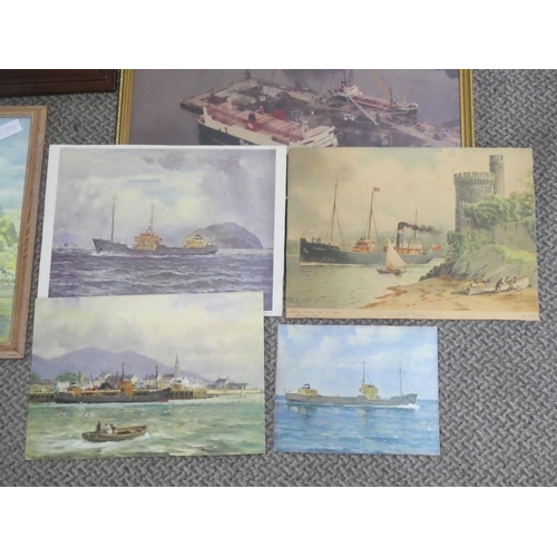 375 - A lot of unframed prints of fishing interest by Frank McKelvey, J W Carey, W A Hume and a lot of fra... 