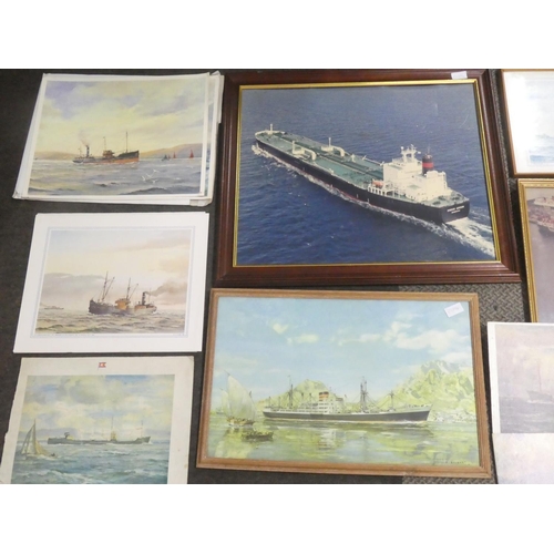 375 - A lot of unframed prints of fishing interest by Frank McKelvey, J W Carey, W A Hume and a lot of fra... 