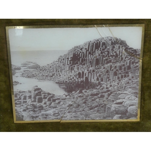 531 - A pair of antique pictures of the Giants Causeway and Portrush (a/f).