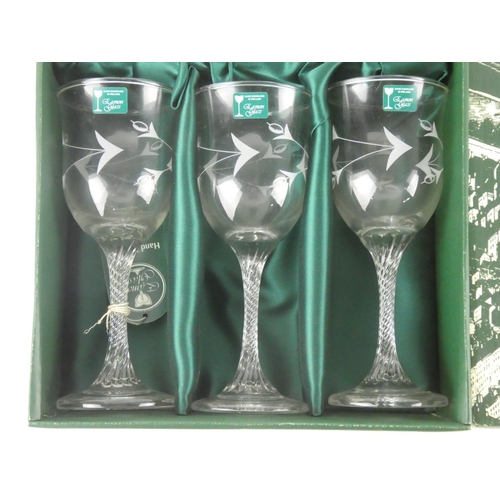 535 - A boxed set of six Eamon Glass, Dublin 'Fuschia' glasses.