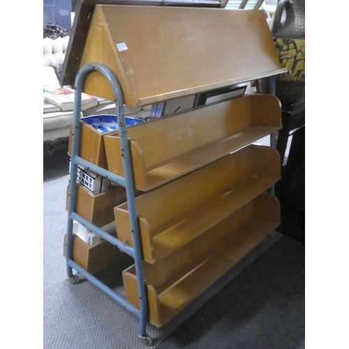 544 - A vintage library trolley/bookstand.