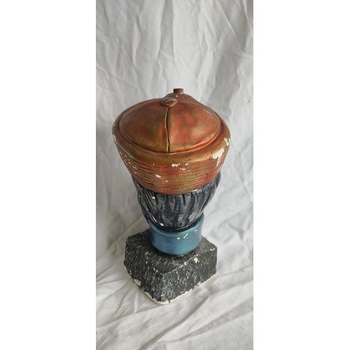 427 - A vintage plaster table lamp base (a/f).