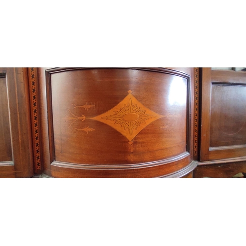 432 - A stunning antique mahogany and inlay bow fronted china cabinet.