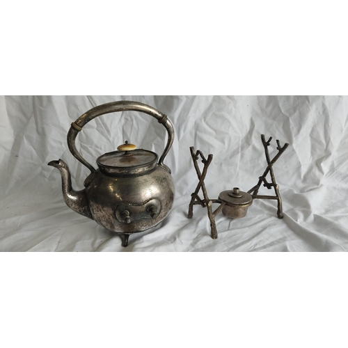 466 - An antique EPNS spirit kettle.