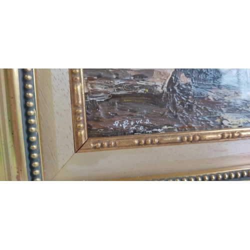 485 - A small gilt framed oil painting signed Boyle.