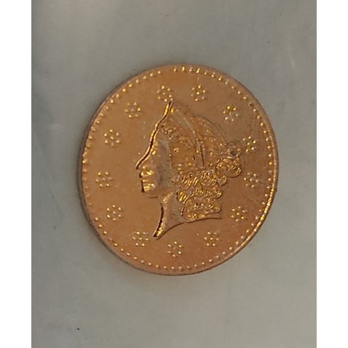 19 - An 1852 one half California gold coin, weighing 0.5grams.