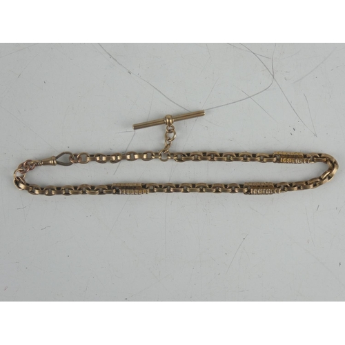 32 - A yellow metal belcher chain, weighing 16grams.