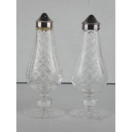 33 - A pair of Waterford crystal salt and pepper shakers.