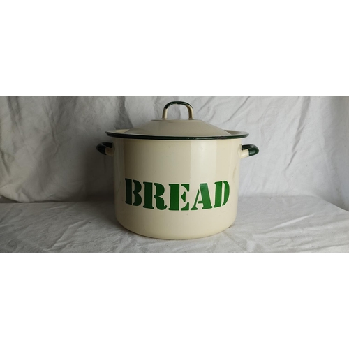 58 - An enamel lidded 'Bread' bin,