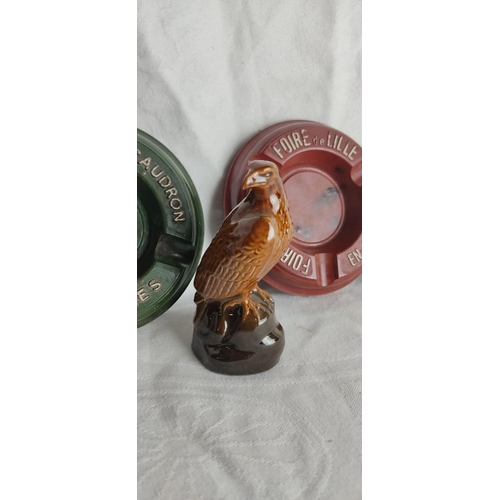 66 - A Beneagles miniature whiskey decanter in the form of an eagle Beswick and a lot of vintage Continen... 