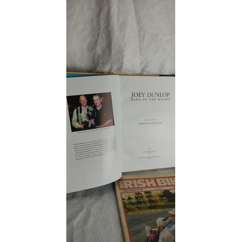 82 - A 'Joey Dunlop' King of the Road book and three Irish Bike magazines dated 8th & 29th October 1993 a... 