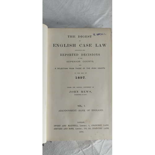 95 - Four antique books 'The Digest of English Law'.