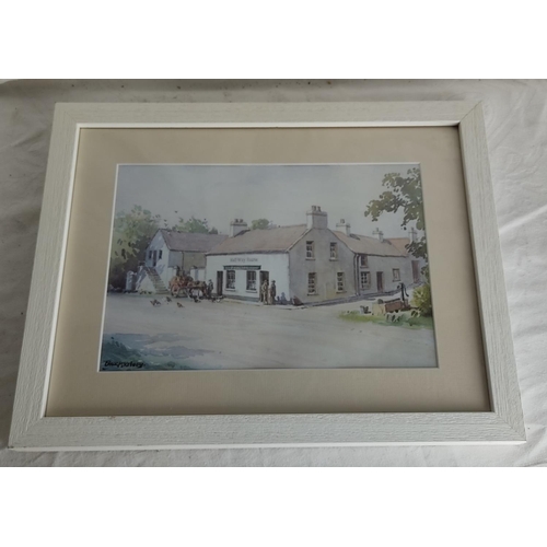 97 - A framed print, 'Half Way House', by Frank McKelvey.