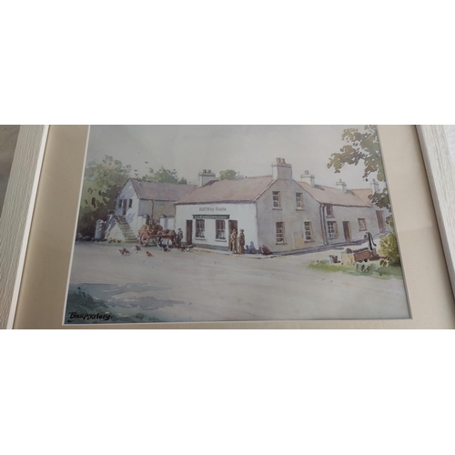 97 - A framed print, 'Half Way House', by Frank McKelvey.