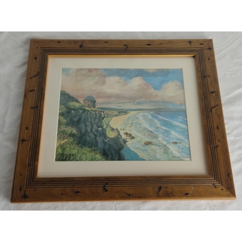 98 - A framed print 'Mussendun Temple' by N Wilson.