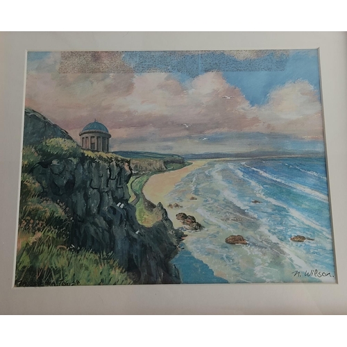 98 - A framed print 'Mussendun Temple' by N Wilson.