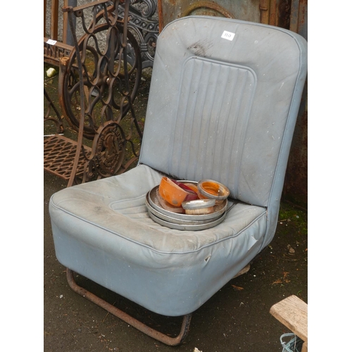 110 - A vintage Morris Minor seat & more.