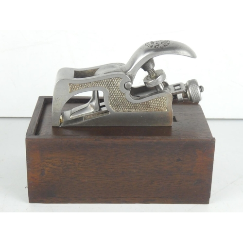 118 - A vintage miniature Preston wood plane in wooden box.