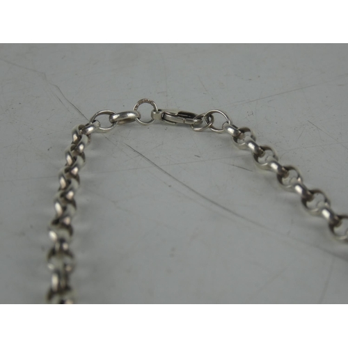 141 - A Sterling silver belcher necklace.