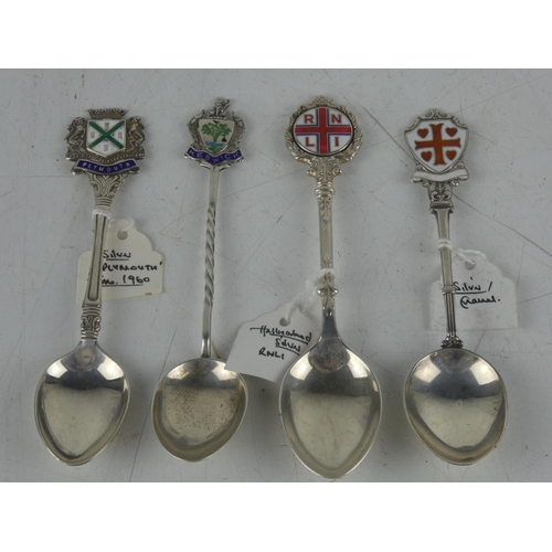 149 - A RNLI Sterling silver teaspoons and three other Sterling silver teaspoons.