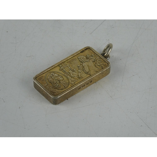 151 - A rare Sterling silver ingot pendant 'George I - Walpole, First Prime Minister in Parliament'. Weigh... 