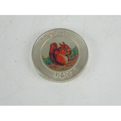 154 - A limited edition 1996 25 Euro coin with decorative squirrel detail.