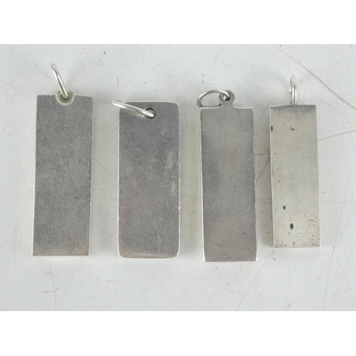 161 - Four Sterling silver ingots.