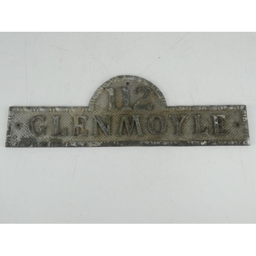 191 - A vintage cast iron sign '112 Glenmoyle'.